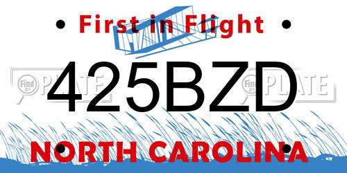 425BZD North Carolina License Plate