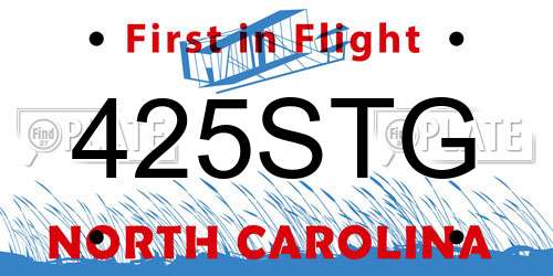 425STG North Carolina License Plate