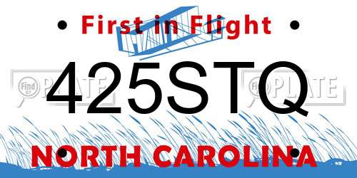 425STQ North Carolina License Plate
