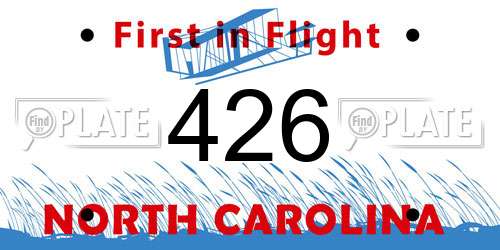 426 North Carolina License Plate