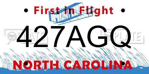 427AGQ North Carolina License Plate