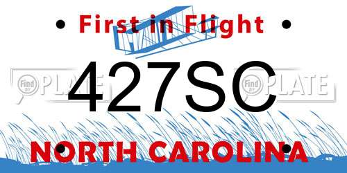 427SC North Carolina License Plate