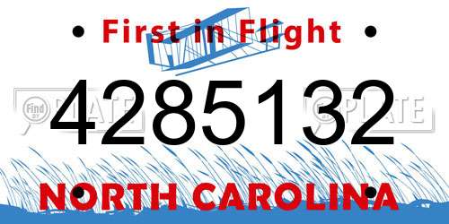 4285132 North Carolina License Plate