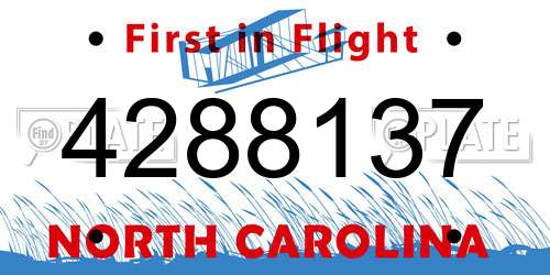 4288137 North Carolina License Plate