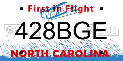 428BGE North Carolina License Plate