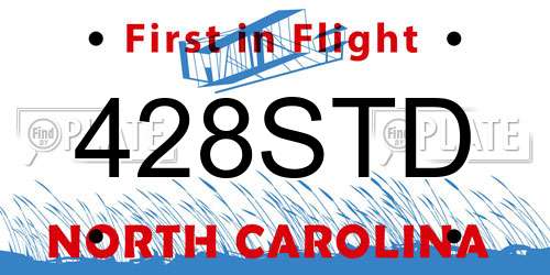428STD North Carolina License Plate