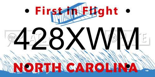 428XWM North Carolina License Plate
