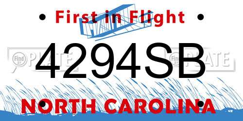 4294SB North Carolina License Plate