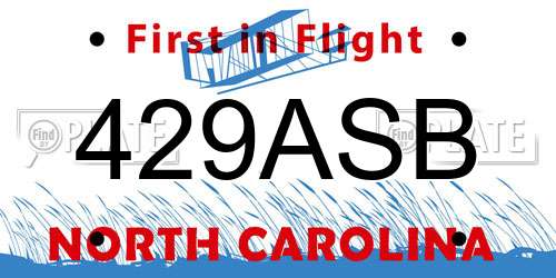 429ASB North Carolina License Plate