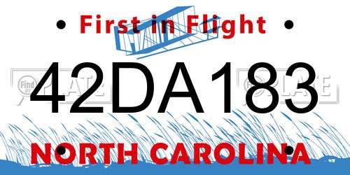 42DA183 North Carolina License Plate