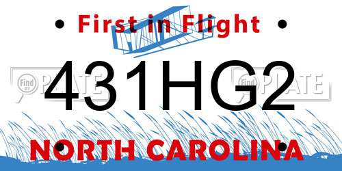431HG2 North Carolina License Plate