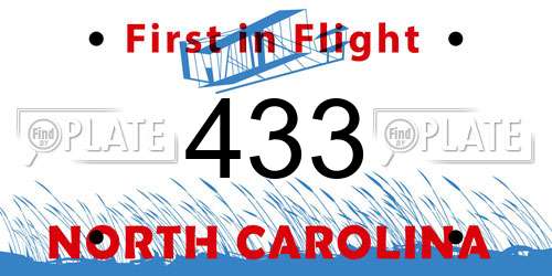 433 North Carolina License Plate