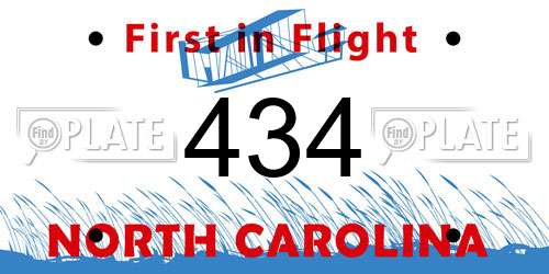 434 North Carolina License Plate