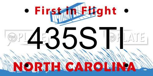 435STI North Carolina License Plate