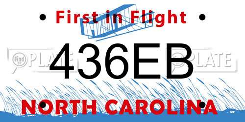 436EB North Carolina License Plate
