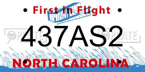 437AS2 North Carolina License Plate