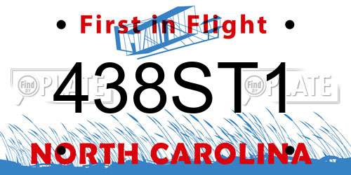 438ST1 North Carolina License Plate