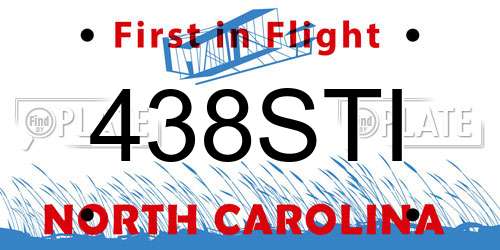 438STI North Carolina License Plate