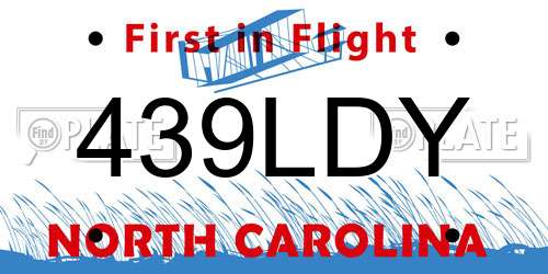 439LDY North Carolina License Plate