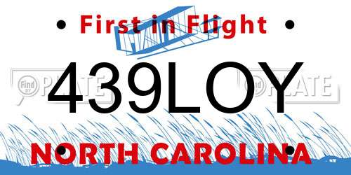 439LOY North Carolina License Plate