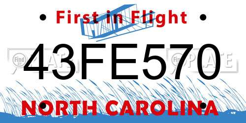 43FE570 North Carolina License Plate