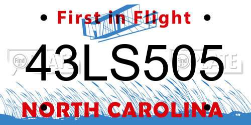 43LS505 North Carolina License Plate