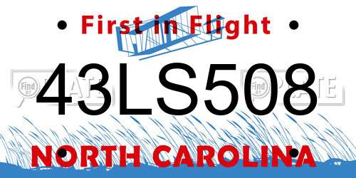 43LS508 North Carolina License Plate