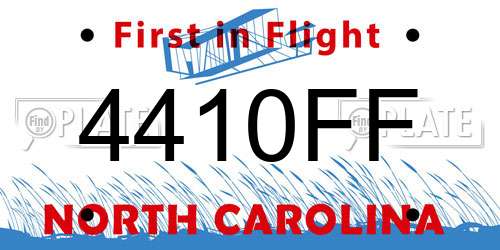 4410FF North Carolina License Plate