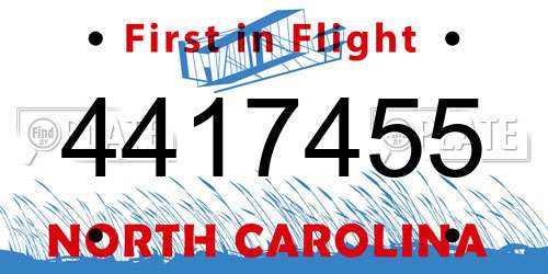 4417455 North Carolina License Plate