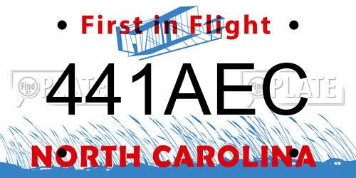 441AEC North Carolina License Plate