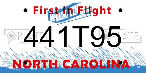 441T95 North Carolina License Plate