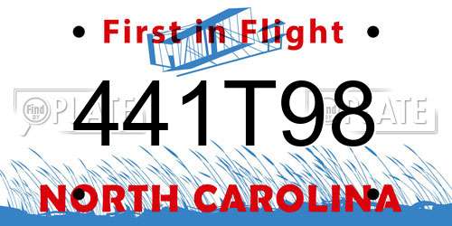 441T98 North Carolina License Plate