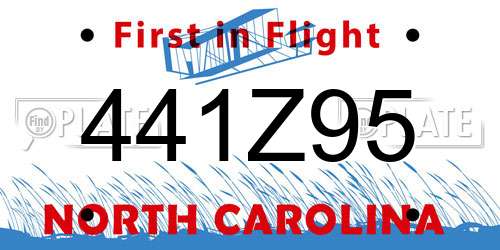 441Z95 North Carolina License Plate