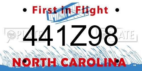 441Z98 North Carolina License Plate