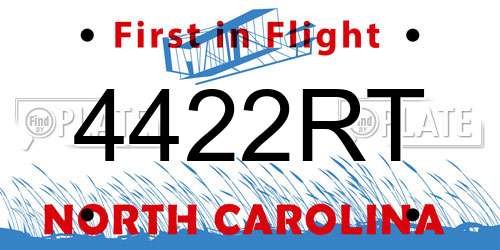 4422RT North Carolina License Plate