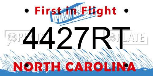 4427RT North Carolina License Plate