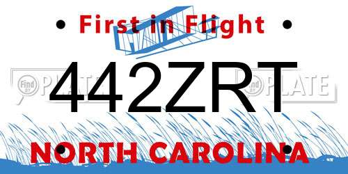 442ZRT North Carolina License Plate