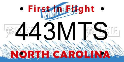 443MTS North Carolina License Plate