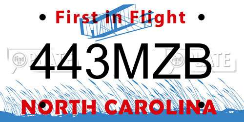 443MZB North Carolina License Plate