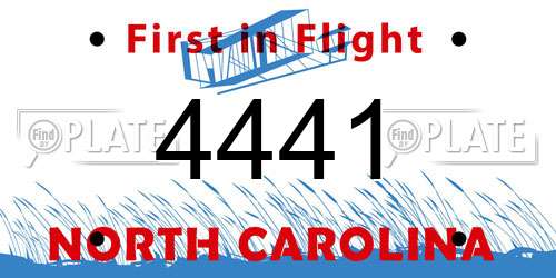 4441 North Carolina License Plate
