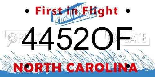 4452OF North Carolina License Plate