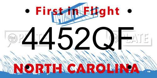4452QF North Carolina License Plate