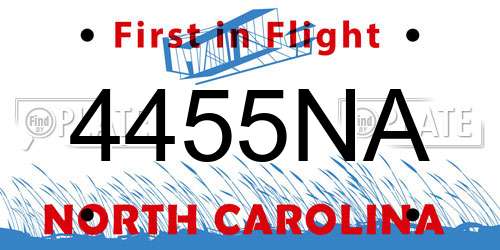 4455NA North Carolina License Plate