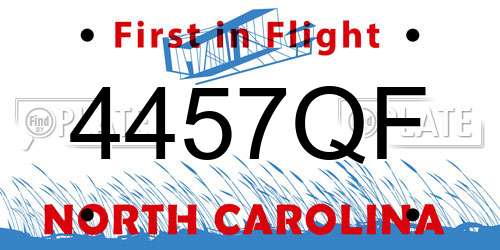 4457QF North Carolina License Plate