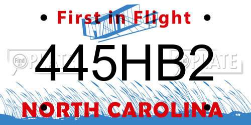 445HB2 North Carolina License Plate