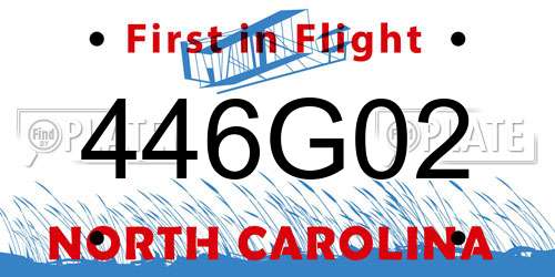446G02 North Carolina License Plate