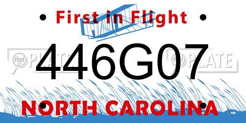 446G07 North Carolina License Plate