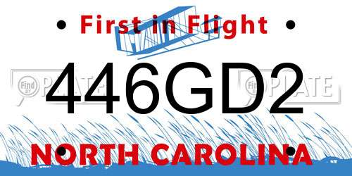 446GD2 North Carolina License Plate