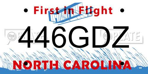 446GDZ North Carolina License Plate