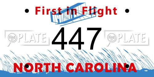 447 North Carolina License Plate